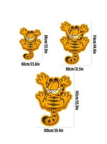 GARFIELD | SHEIN 1pc Cartoon Cat Shaped Carpet - Orange - View 3