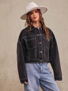 WESTFADE Premium Denim Cotton Workwear Jacket - Black - View 5