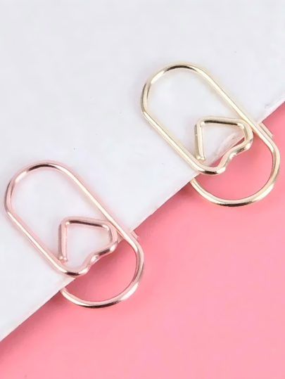 50 Stück/Tüte süße Herz-Goldrose-Farbclip Lesezeichen Metall Bürozubehör Büroklammern Patchwork Clip Schreibwaren Valentinstag, Valentinstag Hochzeit, Geburtstag Schule süße Zubehör Büromaterial für Frauen, Schulanfang, Schulmaterial