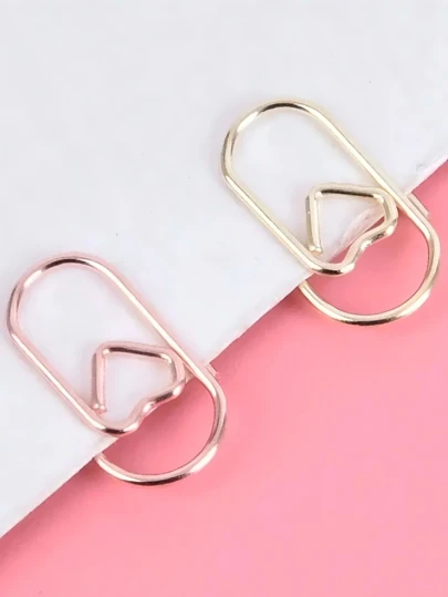 50 buc/pungă drăguț inimă aurie trandafir culoare clips semn de carte metalic accesorii de birou agrafe hârtie clip patchwork papetărie Ziua Îndrăgostiților, nuntă Ziua Îndrăgostiților, ziua de naștere școală drăguț rechizite de birou pentru femei, înapoi la școală, rechizite școlare