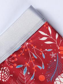 5pcs/Pack Men's Plant & Letter Print Boxer Briefs, For Christmas - Multicolor - View 5