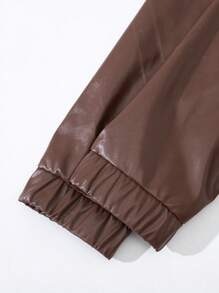 Teenage Boy Street Style PU Leather Biker Jacket, Suitable For Party, Autumn/Winter