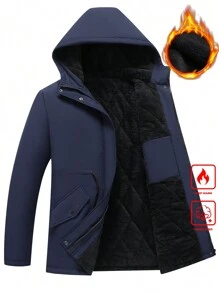 Manfinity Homme Men Thermal Lined Padded Coat With Drawstring