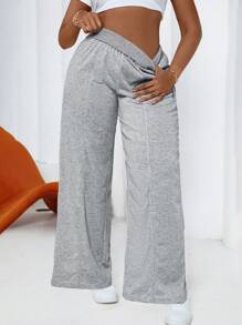 Maweii Calças largas femininas casuais plus size