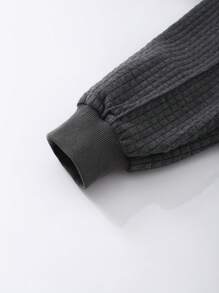 SHEIN 2pcs/Set Teenager Girls' Basic Loose Casual Sport Campus Pocket Hoodie & Pants Set, Charcoal Grey, Autumn/Winter