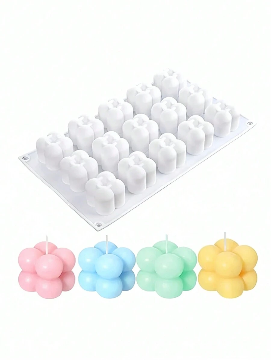 1PC Exquisite Magic Cube Candle Mold Christmas For Holiday Gift Giving - White - View 1