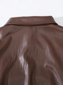 Teenage Boy Street Style PU Leather Biker Jacket, Suitable For Party, Autumn/Winter