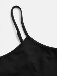 SHEIN Essnce 3pcs/Set Women Striped Drop Shoulder Long Sleeve Shirt, Solid Camisole Tank Top And Shorts Casual Outfit, Autumn