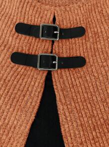 EMERY ROSE Women Plus Size Casual Contrast Color Button Detail Pullover Top, Autumn