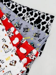 4pcs/Pack Men's Cartoon Letter Print Boxer Briefs - Multicolor - View 4