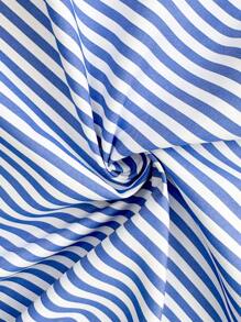 SHEIN LUNE 女士休闲条纹长袖衬衫秋季 - 彩色 - 查看 6