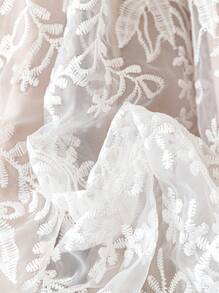 SHEIN LUNE Maxikleid in Große Größen mit einfarbigem V-Ausschnitt und eleganten Wickelverschluss, Langarm Outfit für Damen