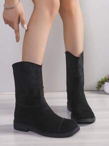 1 Pair Girls Fashion Casual Boots For Teens, Spring/Autumn - Black - View 6