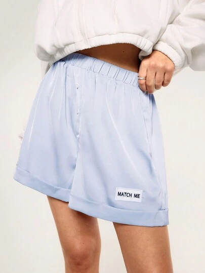 Athîral Women Casual Letter Print Wide Leg Shorts