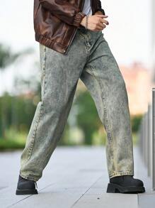 Manfinity Hypemode Jeans casual da uomo, gamba dritta, ampi