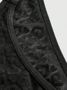 ROMWE Goth 女士深色哥特式蕾丝无钢圈文胸和内裤套装 - 黑色 - 查看 6