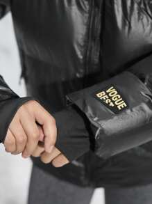 In My Nature Women Outdoor Sports Casual Urban Commute Super Warm Self-Heating Padded Coat, Shiny Black Winter Women Tops