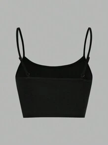 SHEIN LUNE 3 件套女士休闲格子衬衫、吊带背心和裤子套装 - 黑與白 - 查看 9