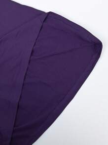 INAWLY Women Fashionable Solid Color Long Sleeve Top And Skirt Two Pieces Set Fall Cloth For Women - Purple - View 6