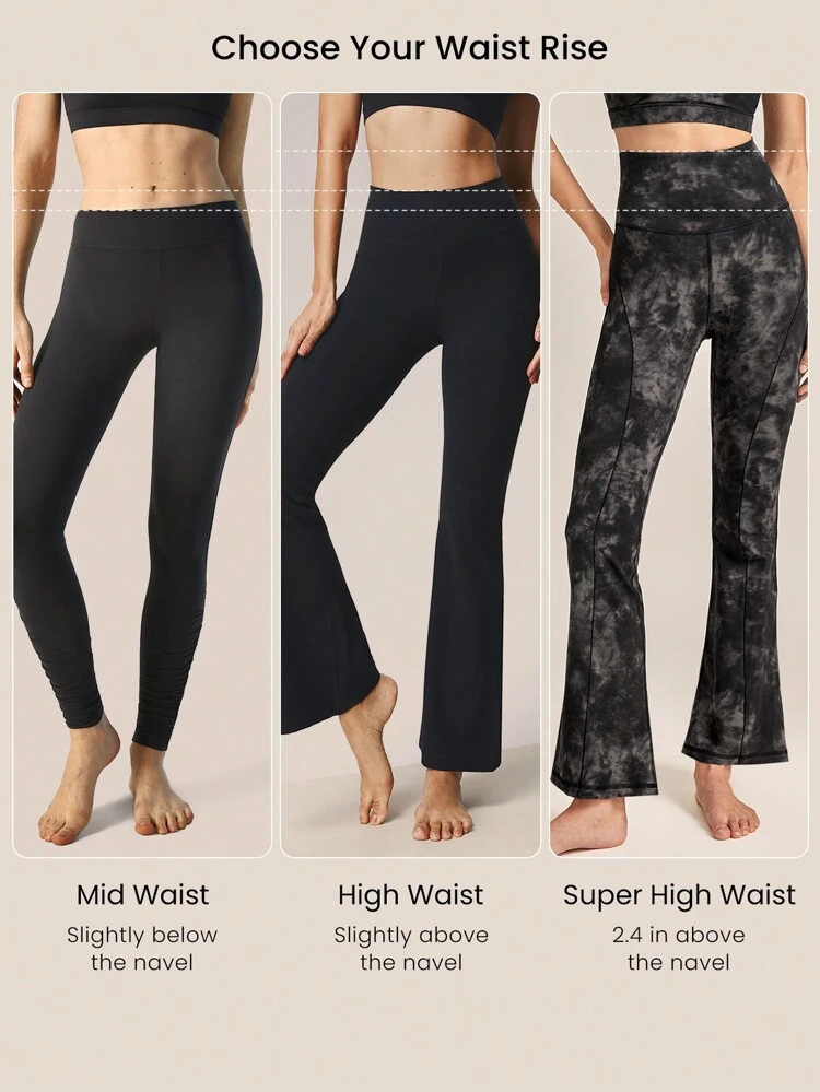 31" FeatherFit™ Ultra-High-Waisted Curved Seam Flared Leggings Pants Low Impact Yoga Pilates Daily