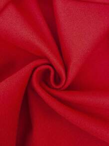 SHEIN Clasi 女士撞色翻领长袖休闲夹克，秋冬保暖 - 紅色 - 查看 3