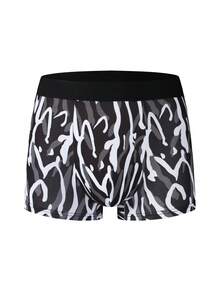 4pcs Men's Comfortable Soft Allover Print Stretchy Boxer Briefs - Multicolor - View 6