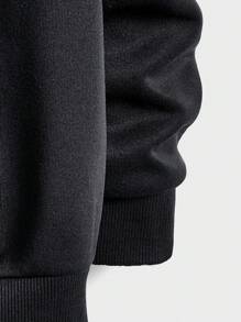 EURMUSE Men's Casual Everyday Cross Print Round Neck Loose Dropped Shoulder Sweatshirt, Autumn - Dark Grey - View 4