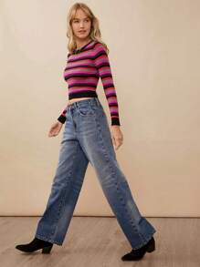 WESTFADE Premium Denim Mid Rise 97% Cotton Straight Leg Jeans