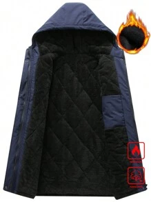 Manfinity Homme Men Thermal Lined Padded Coat With Drawstring