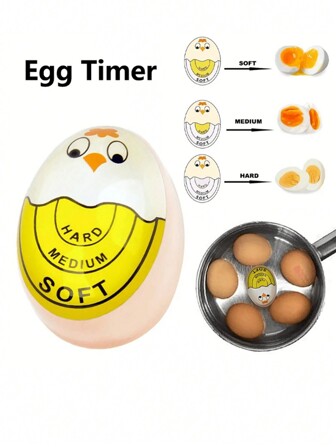 SHEIN 1 pieza Temporizador de huevo que cambia de color - Mide con precisión huevos duros y blandos con indicador sensible, ideal para el Día de San Valentín, Bodas de San Valentín, Cumpleaños