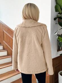 SHEIN LUNE Women's Casual Fur Collar Coat Winter Jacket Women