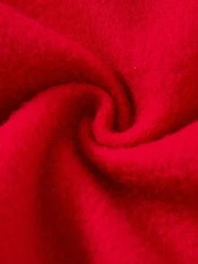 We Bare Bears X SHEIN 年轻女孩 2 件套卡通熊印花圆领落肩蓬松针织运动衫和格子裙圣诞装 - 紅色 - 查看 11