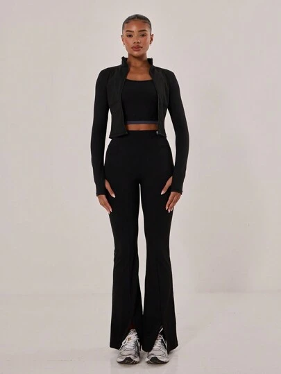 Musera Sport 高腰修身喇叭瑜伽运动紧身裤，适合板式网球、网球、匹克球等运动，也适合健身房锻炼。