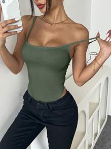 INAWLY 實心無背性感露背背心束身衣