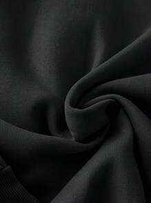 SHEIN LUNE 女士圣诞快乐圣诞树印花运动衫、长袖上衣 - 黑色 - 查看 3