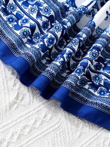 青少年女孩度假针织吊带背心和印花裙两件套 - 彩色 - 查看 8