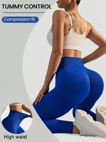 SHEIN Sports 6pcs Seamless Color Sports Leggings Suitable For Yoga Workout - Multicolor - View 3