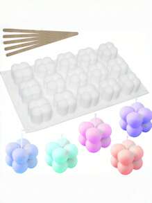 1PC Exquisite Magic Cube Candle Mold Christmas For Holiday Gift Giving - White - View 5
