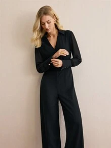BizChic Elegant Jumpsuit Suitable For Commute, Holiday, Christmas, New Year Party, Spring/Summer, - Black - View 9