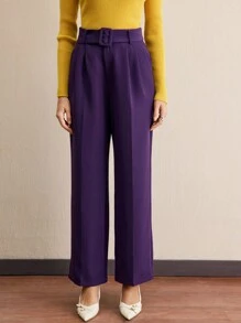 BizChic Pantalon de costume vintage élégant violet, leggings, pour soirée, bureau, convient pour le printemps, l'été, Thanksgiving, Noël - Prune - Voir 5