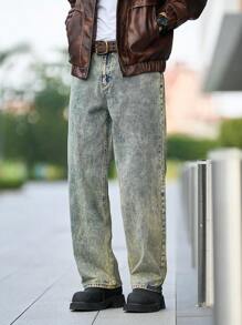 Manfinity Hypemode Jeans casual da uomo, gamba dritta, ampi