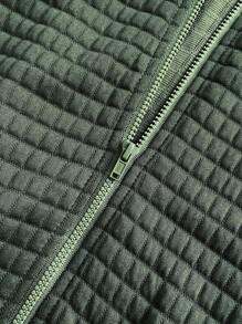 SHEIN Frenchy Plus Size Women Solid Color Long Sleeve Zipper Hooded Drawstring Waist Casual Jacket, Autumn/Winter