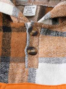 Baby Boys Colorful Checkered Pattern Splice Design Casual Outfit, Suitable For Autumn/Winter - Multicolor - View 4