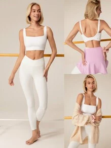 GLOWMODE All-Day Long Second-Skin Ultra Lightweight Seamless A/B/C Cup Full Coverage Sports Bra Low Impact Yoga Daily Removable Cups