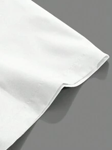 Manfinity EMRG Men's Casual Cross Print Loose Drop Shoulder Shirt, Summer - White - View 4