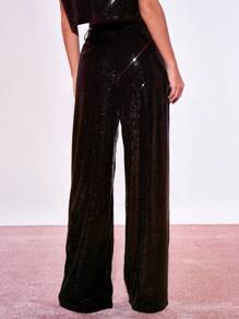 MUSERA Mid Rise Straight Leg Sequin Trousers Spring Summer Ibiza, Holiday, Club