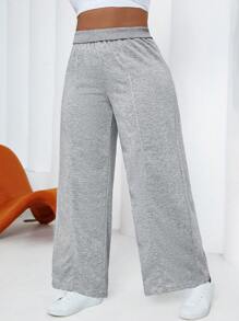 Maweii Calças largas femininas casuais plus size