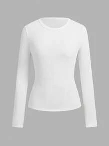 SHEIN EZwear 3pcs Women Y2K Basic Slim Fit Long Sleeve Button-Up Shirt Set