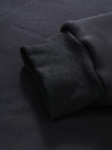 Manfinity Homme 男士纯色拉链半襟保暖内衬长袖运动衫和运动裤套装，秋冬季休闲装