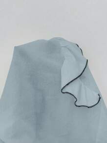 SHEIN Unity Women Casual Square Neck Ruffle Trim Blouse, For Autumn Fall Cloth For Women - Baby Blue - View 7